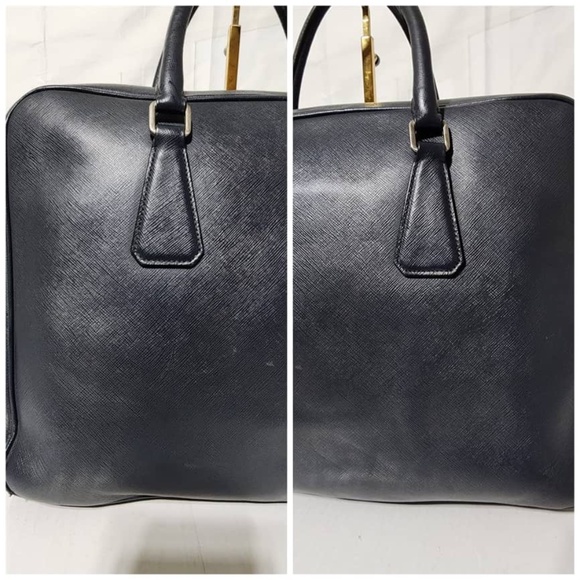 Authentic PRADA Vitello City Briefcase/Laptop Bag Deep Navy Blue - Picture 11 of 16